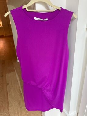 Susana Monaco Magenta Twist-Hem Mini Dress size small